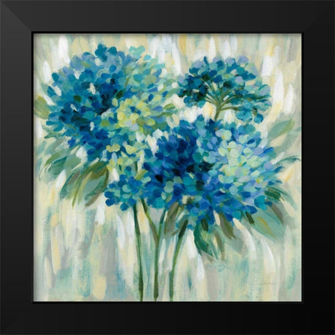 Burst of Hydrangeas Black Modern Wood Framed Art Print by Vassileva, Silvia