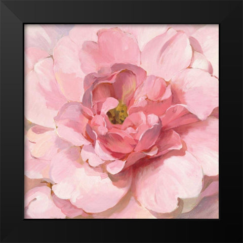 Blushing Peony Black Modern Wood Framed Art Print by Nai, Danhui