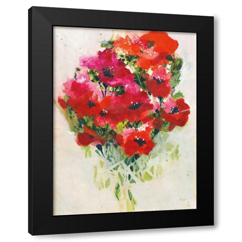 Poppy Bouquet Black Modern Wood Framed Art Print with Double Matting by Griggs, Jan