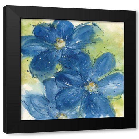 Starlight Clematis I Black Modern Wood Framed Art Print by Paschke, Chris