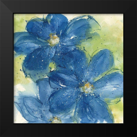 Starlight Clematis I Black Modern Wood Framed Art Print by Paschke, Chris