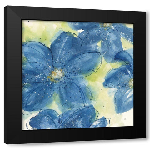 Starlight Clematis II Black Modern Wood Framed Art Print with Double Matting by Paschke, Chris