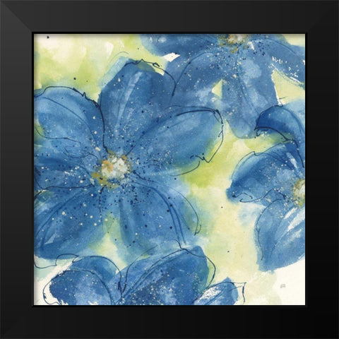 Starlight Clematis II Black Modern Wood Framed Art Print by Paschke, Chris