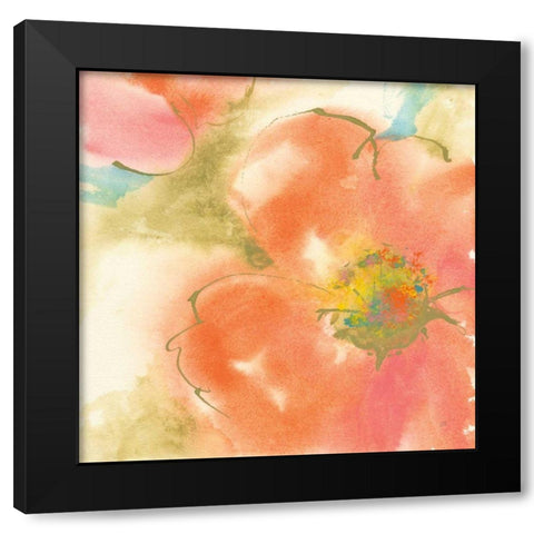 Coral Poppy I Black Modern Wood Framed Art Print with Double Matting by Paschke, Chris