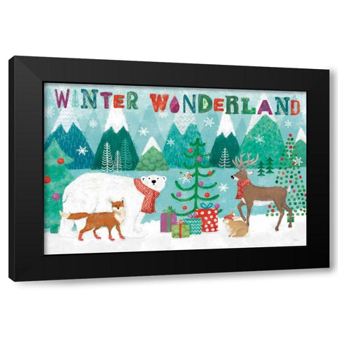 Festive Forest I Black Modern Wood Framed Art Print with Double Matting by Charron, Veronique
