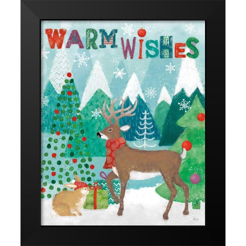 Festive Forest III Black Modern Wood Framed Art Print by Charron, Veronique