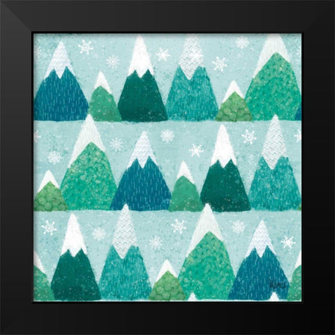 Festive Forest Pattern IIB Black Modern Wood Framed Art Print by Charron, Veronique