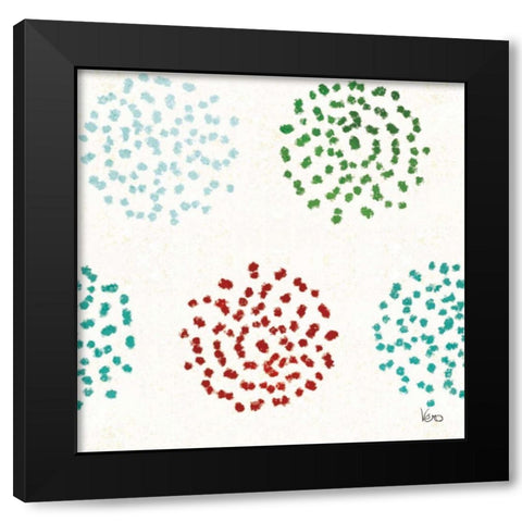 Festive Forest Pattern IIIA Black Modern Wood Framed Art Print by Charron, Veronique