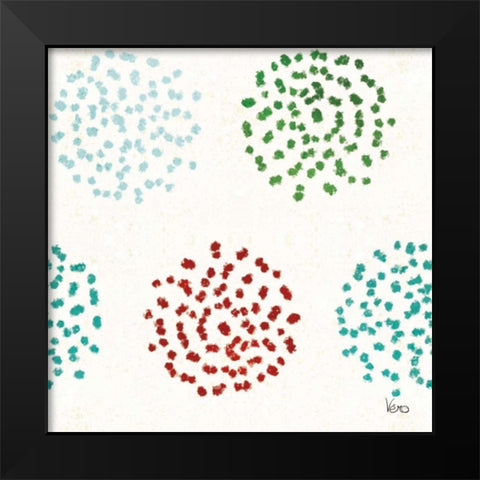 Festive Forest Pattern IIIA Black Modern Wood Framed Art Print by Charron, Veronique