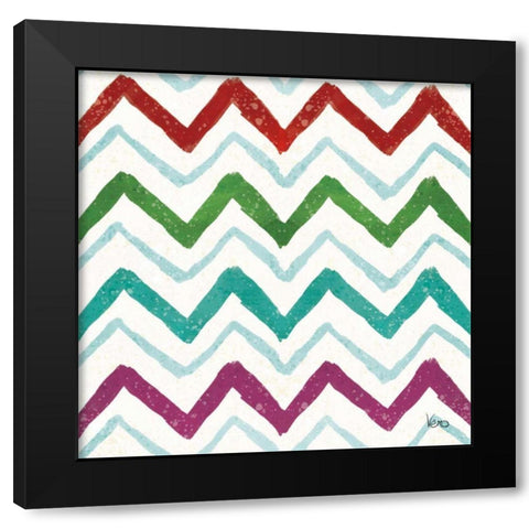 Festive Forest Pattern VIIIA Black Modern Wood Framed Art Print with Double Matting by Charron, Veronique