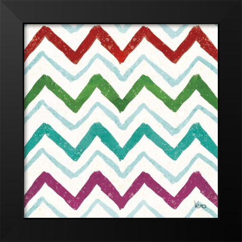 Festive Forest Pattern VIIIA Black Modern Wood Framed Art Print by Charron, Veronique