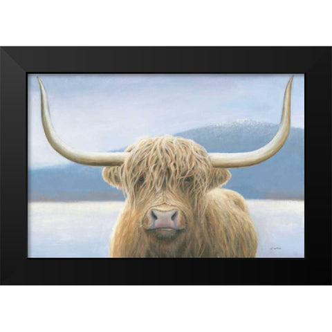 Highland Cow Black Modern Wood Framed Art Print by Wiens, James