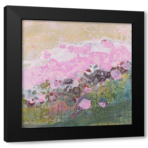 Pink Puffs Black Modern Wood Framed Art Print with Double Matting by Griggs, Jan