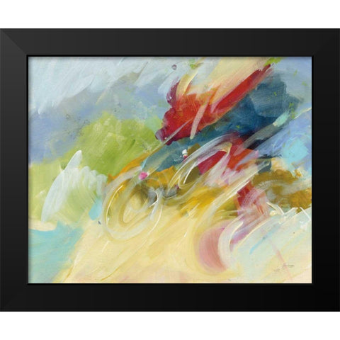 Happy Black Modern Wood Framed Art Print by Griggs, Jan