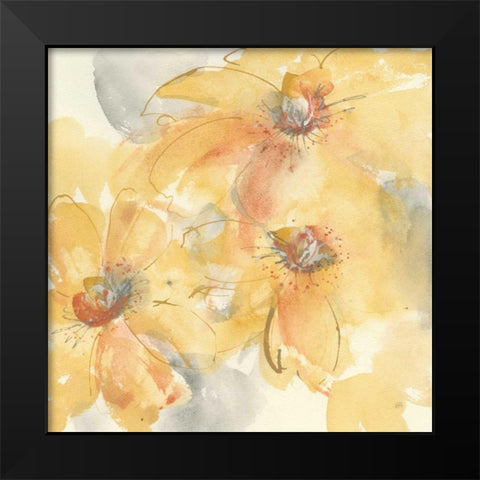 Golden Clematis II Black Modern Wood Framed Art Print by Paschke, Chris