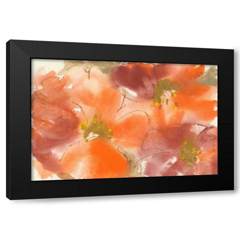 Tribal Lilies I Black Modern Wood Framed Art Print with Double Matting by Paschke, Chris