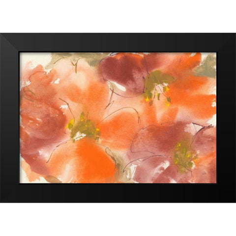 Tribal Lilies I Black Modern Wood Framed Art Print by Paschke, Chris