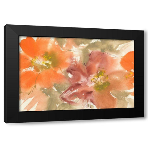 Tribal Lilies II Black Modern Wood Framed Art Print by Paschke, Chris