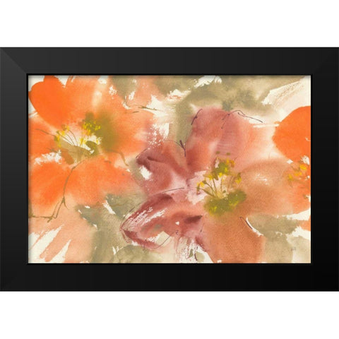 Tribal Lilies II Black Modern Wood Framed Art Print by Paschke, Chris