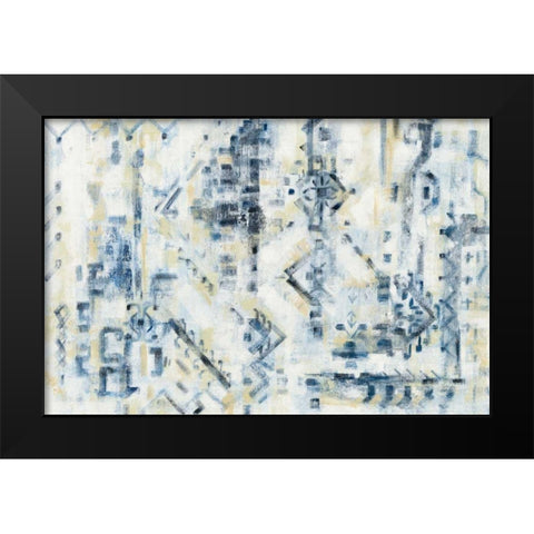 Scattered Indigo Black Modern Wood Framed Art Print by Vassileva, Silvia