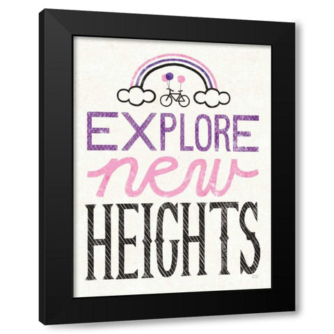 Explore New Heights Pink Purple Black Modern Wood Framed Art Print by Mullan, Michael