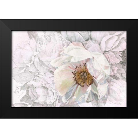 Blooming Sketch Black Modern Wood Framed Art Print by Wiens, James