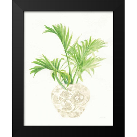 Palm Chinoiserie II Cream Black Modern Wood Framed Art Print by Nai, Danhui