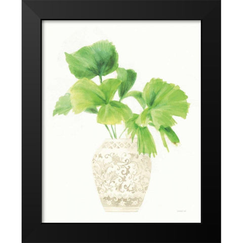 Palm Chinoiserie IV Cream Black Modern Wood Framed Art Print by Nai, Danhui