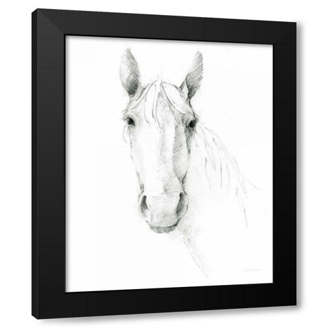 Horse Sketch Black Modern Wood Framed Art Print by Tillmon, Avery