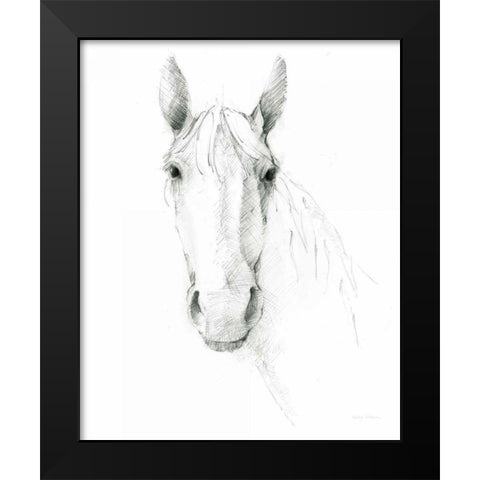 Horse Sketch Black Modern Wood Framed Art Print by Tillmon, Avery