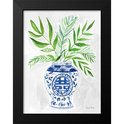 Elegant Chinoiserie II Gray Black Modern Wood Framed Art Print by Zaman, Farida