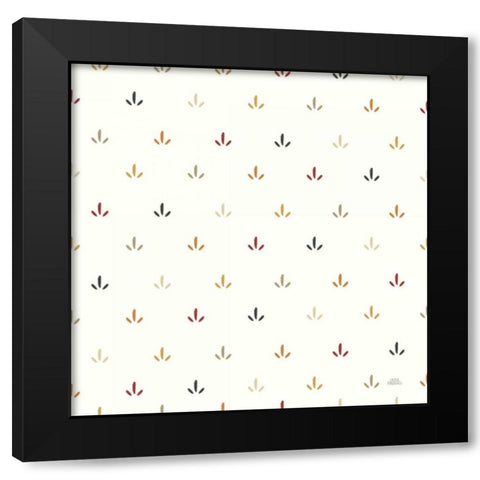 Harvest Village Pattern IIIA Black Modern Wood Framed Art Print with Double Matting by Marshall, Laura