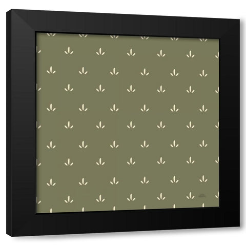 Harvest Village Pattern IIIB Black Modern Wood Framed Art Print with Double Matting by Marshall, Laura