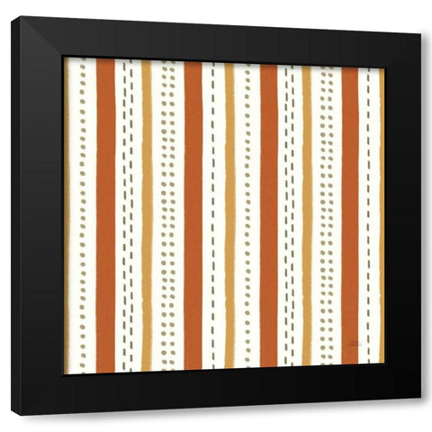 Harvest Village Pattern IVA Black Modern Wood Framed Art Print with Double Matting by Marshall, Laura