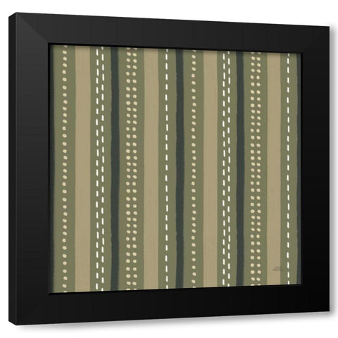 Harvest Village Pattern IVB Black Modern Wood Framed Art Print with Double Matting by Marshall, Laura