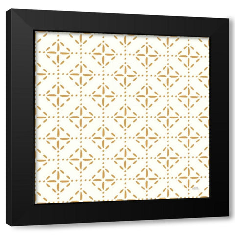 Harvest Village Pattern VIIA Black Modern Wood Framed Art Print with Double Matting by Marshall, Laura