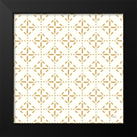 Harvest Village Pattern VIIA Black Modern Wood Framed Art Print by Marshall, Laura