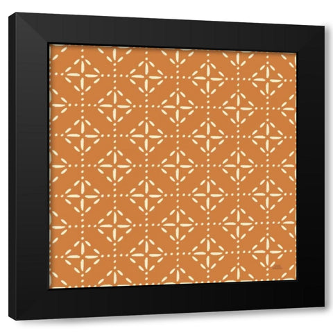 Harvest Village Pattern VIIB Black Modern Wood Framed Art Print with Double Matting by Marshall, Laura