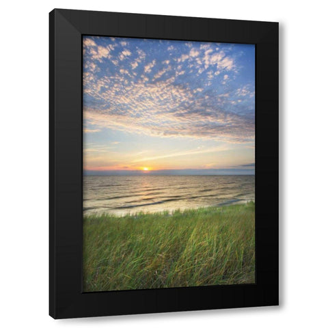 Lake Michigan Sunset I Black Modern Wood Framed Art Print with Double Matting by Majchrowicz, Alan