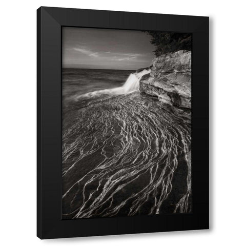 Pictured Rocks Michigan I BW Black Modern Wood Framed Art Print by Majchrowicz, Alan