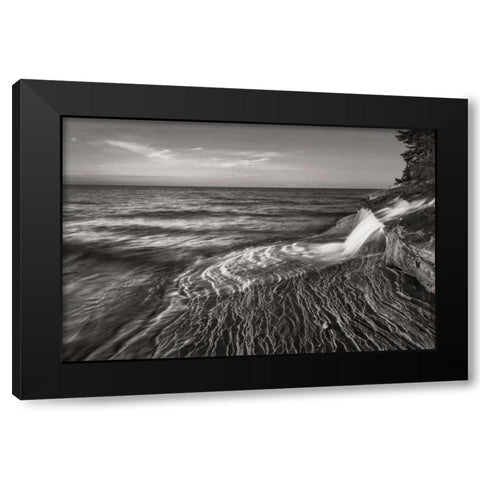 Pictured Rocks Michigan II BW Black Modern Wood Framed Art Print by Majchrowicz, Alan