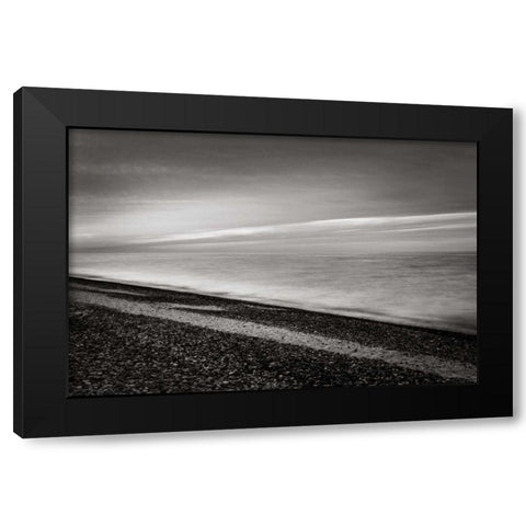 Lake Superior Beach III BW Black Modern Wood Framed Art Print with Double Matting by Majchrowicz, Alan