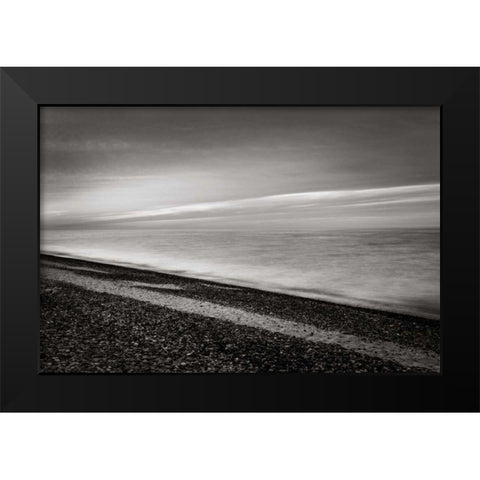 Lake Superior Beach III BW Black Modern Wood Framed Art Print by Majchrowicz, Alan
