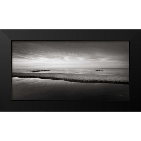 Lake Superior Beach IV BW Black Modern Wood Framed Art Print by Majchrowicz, Alan
