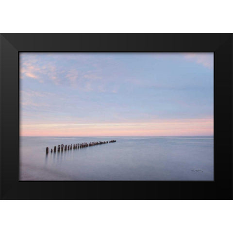 Lake Superior Old Pier II Black Modern Wood Framed Art Print by Majchrowicz, Alan