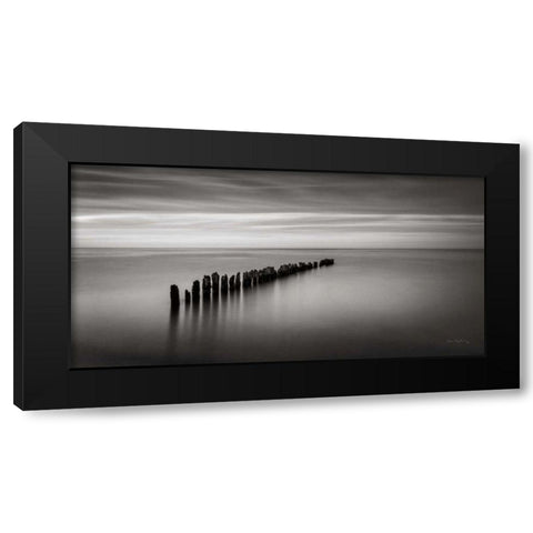 Lake Superior Old Pier III Black Modern Wood Framed Art Print by Majchrowicz, Alan