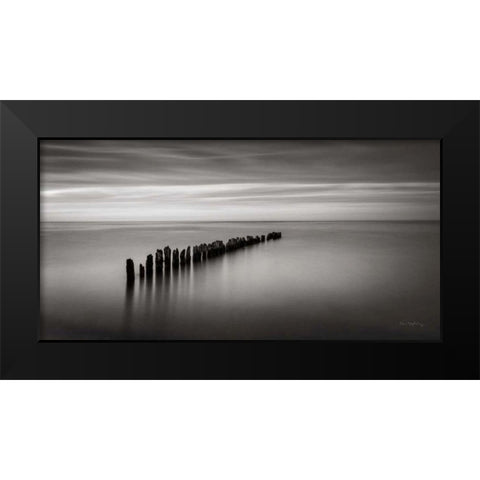 Lake Superior Old Pier III Black Modern Wood Framed Art Print by Majchrowicz, Alan