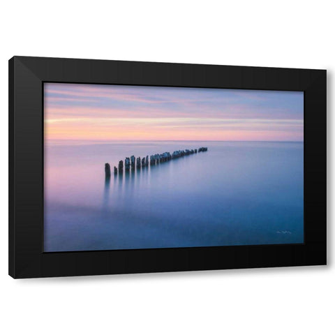 Lake Superior Old Pier IV Black Modern Wood Framed Art Print by Majchrowicz, Alan