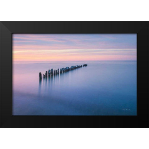Lake Superior Old Pier IV Black Modern Wood Framed Art Print by Majchrowicz, Alan