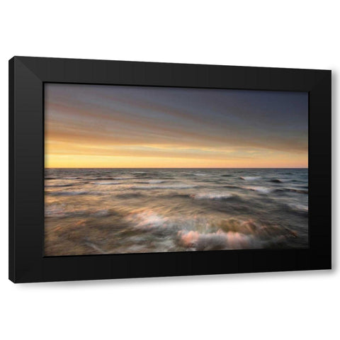 Lake Superior Waves Black Modern Wood Framed Art Print by Majchrowicz, Alan